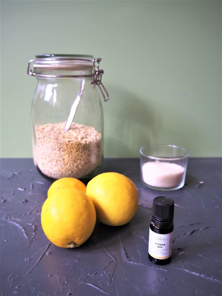 Ingredienser til citrus scrub